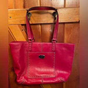 Michael Kors Large Red Tote Shoulder Bag/ Purse. Leather. Excellent Condition
